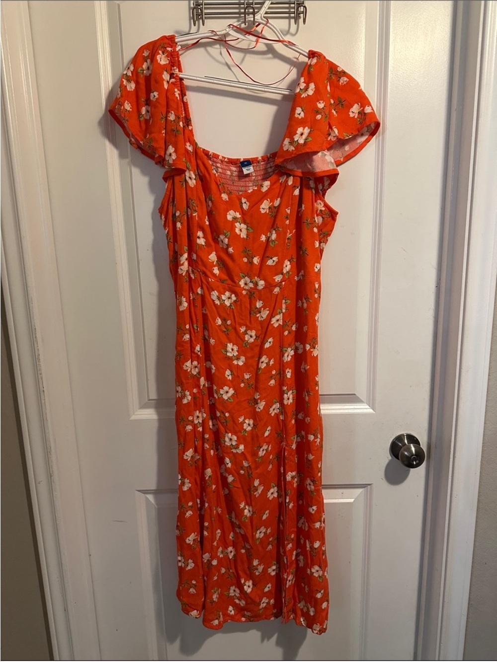 Old Navy Orange Floral Maxi Dress